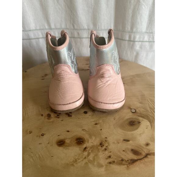Robeez Baby Girl Cowboy Boots Pink & Silver Leather – Size 12-18 Months - Picture 3 of 7